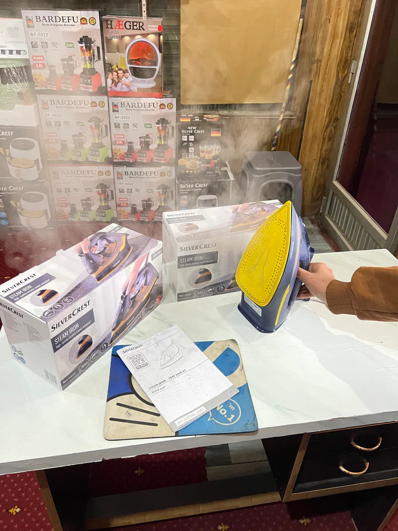 lott imported orginal silver crest steam iron . high quality 2200 watt