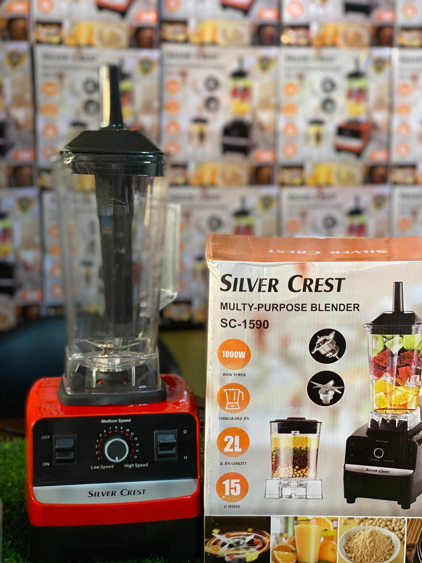 Silver Crest Heavy Duty Blender 2 in 1 1800 Watts Power full motor 2 L Large capacity Unbreakable Jug and 700ML Grinder/Chopper