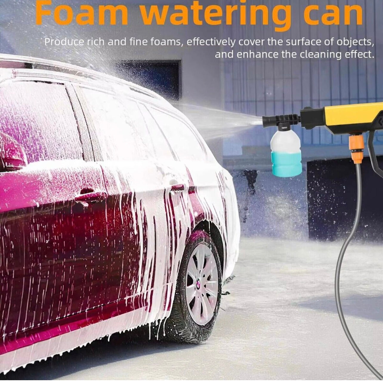 48V Cordless Power Washer | 600 PSI Portable Pressure Washer w/ 4.0Ah Battery & 6-in-1 Nozzle | 270” Hose for Car, Home, Garden Cleaning