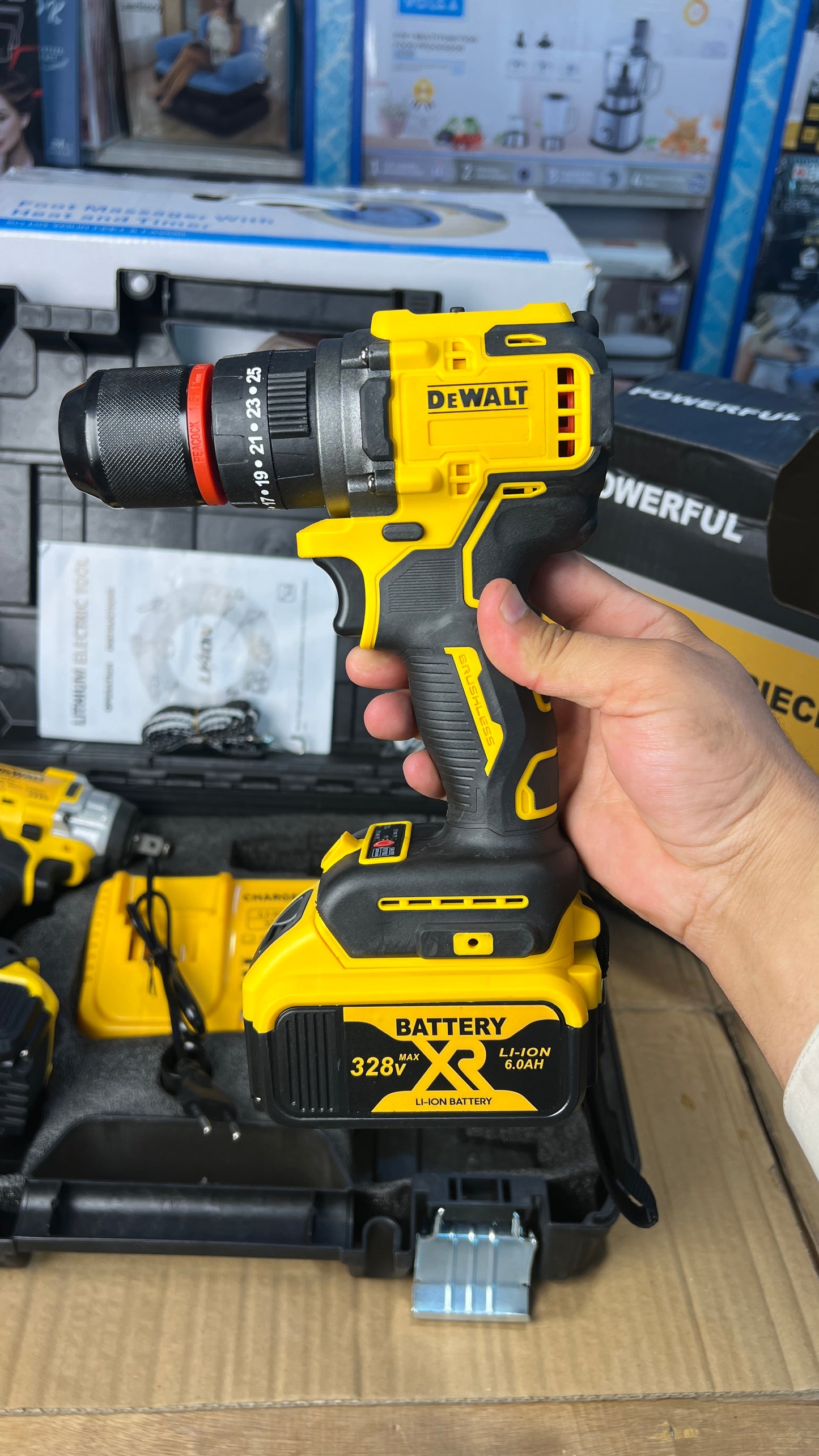 DeWalt 328V XR Drill & Impact Wrench Set | Dual Battery Power Tool Kit