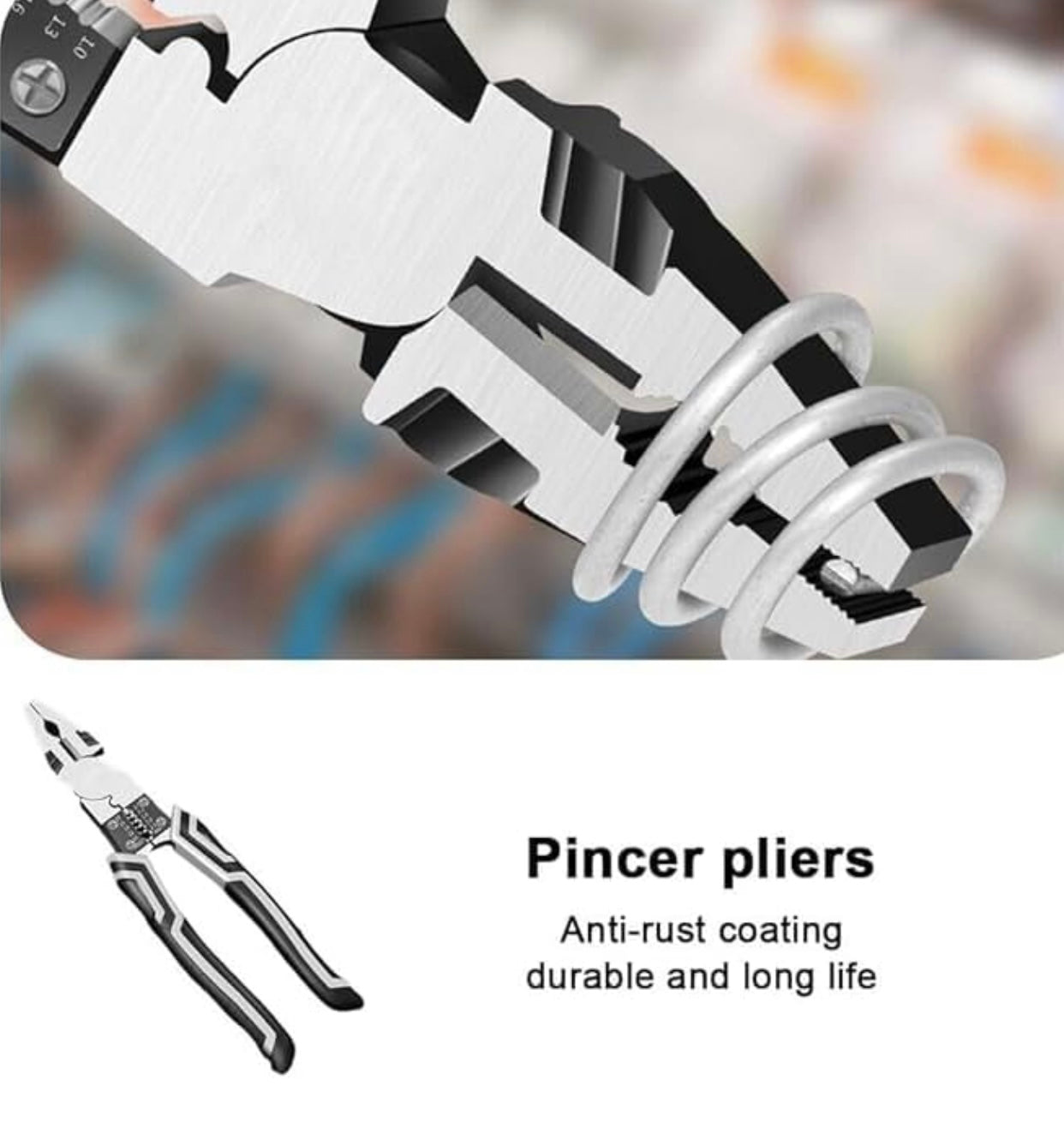 7 In 1 Multipurpose Lineman Plier With Gripping, Wrench, Cutter, Crimping & Wire Stripper Fuction