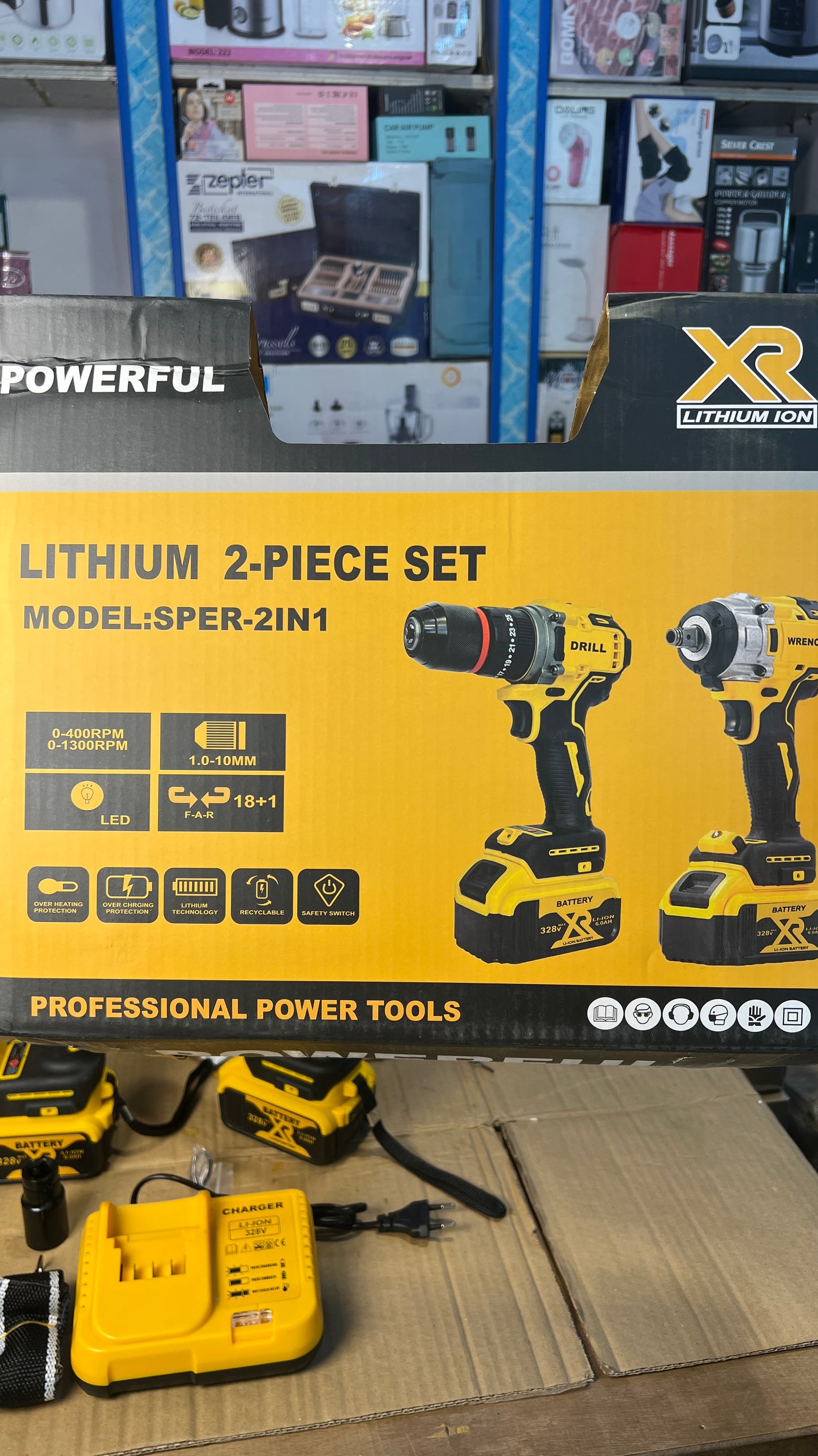 DeWalt 328V XR Drill & Impact Wrench Set | Dual Battery Power Tool Kit