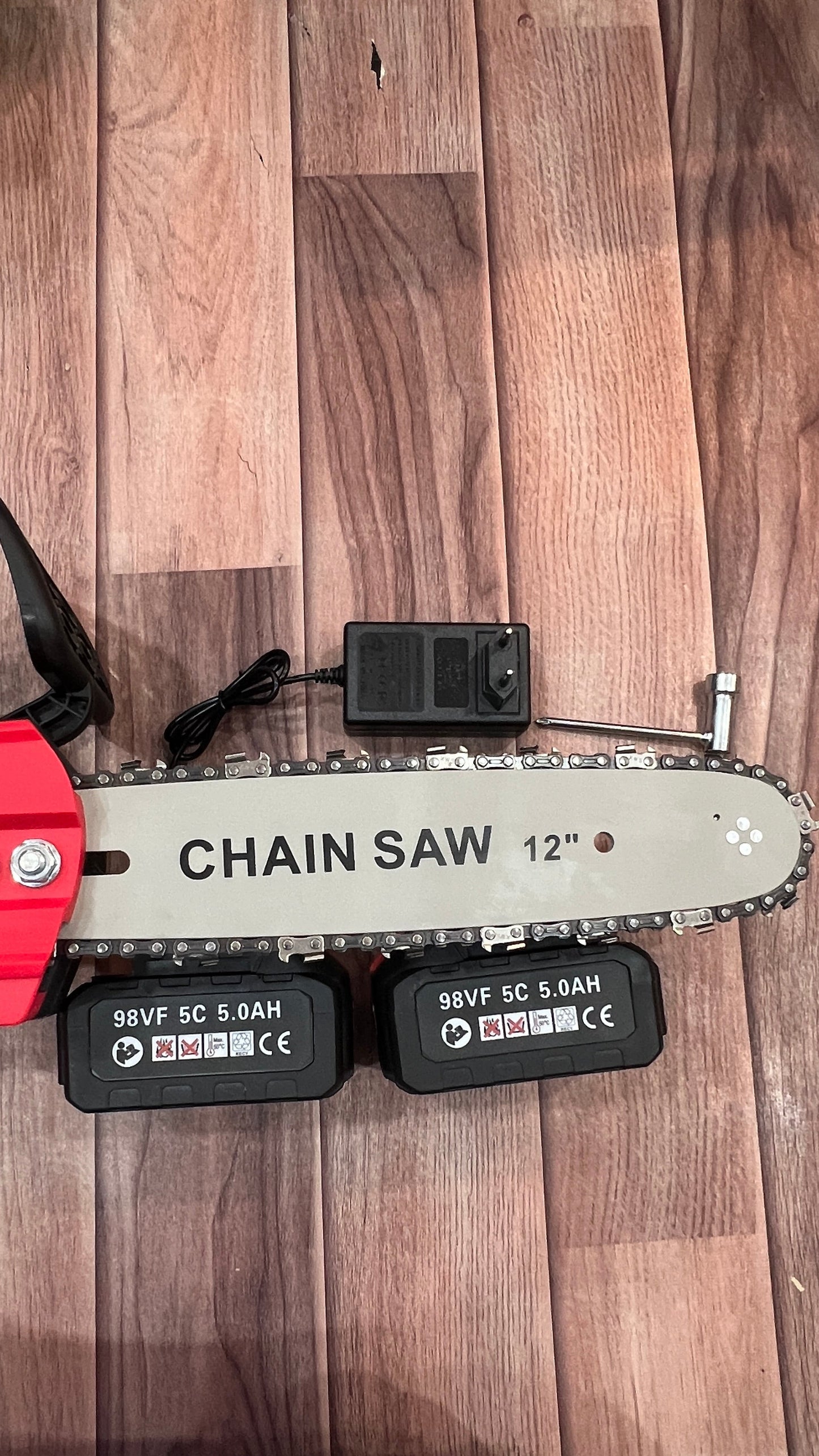 12-Inch Cordless Electric Chainsaw with Dual 5.0Ah Batteries – Powerful Portable Wood Cutter