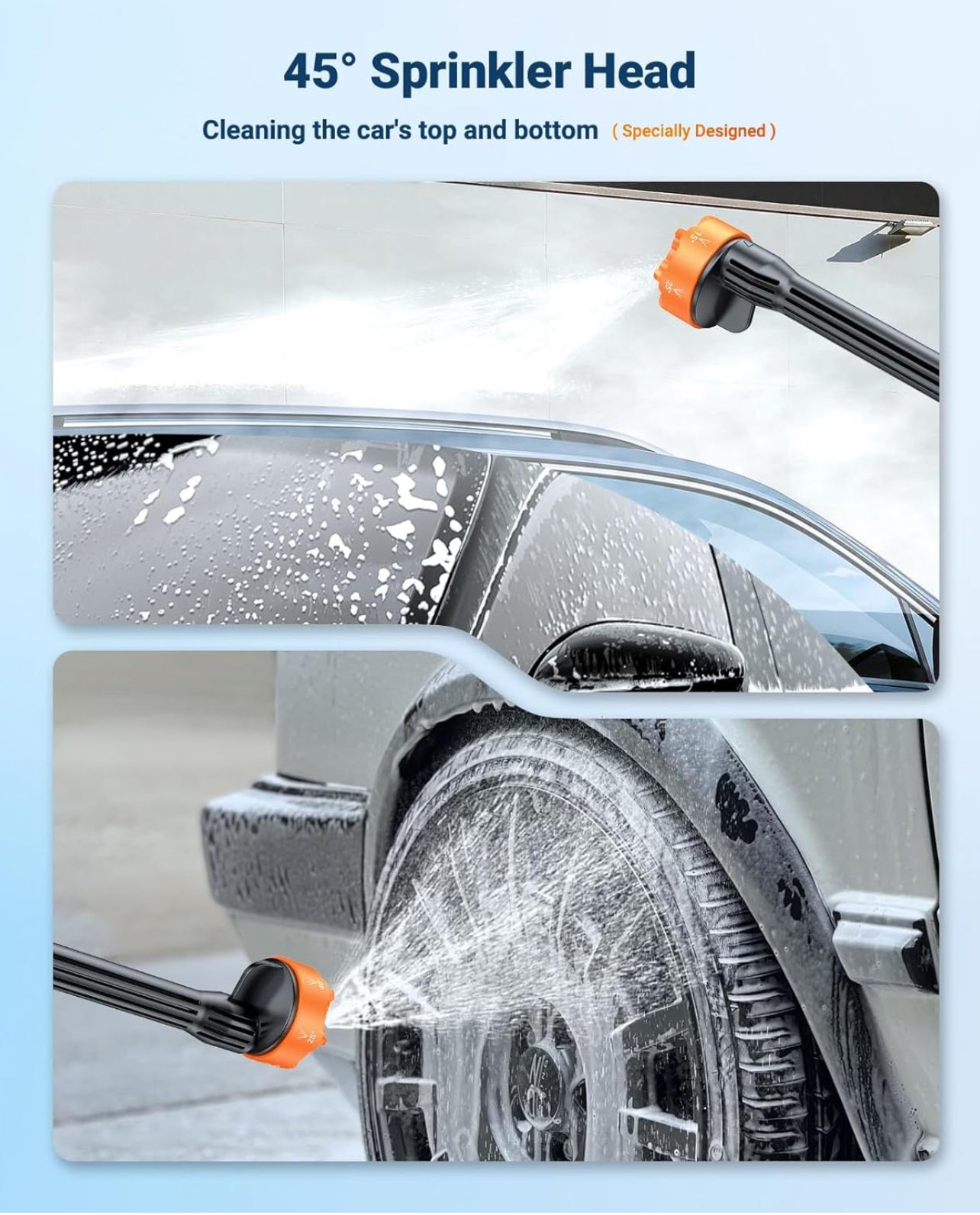 48V Cordless Power Washer | 600 PSI Portable Pressure Washer w/ 4.0Ah Battery & 6-in-1 Nozzle | 270” Hose for Car, Home, Garden Cleaning