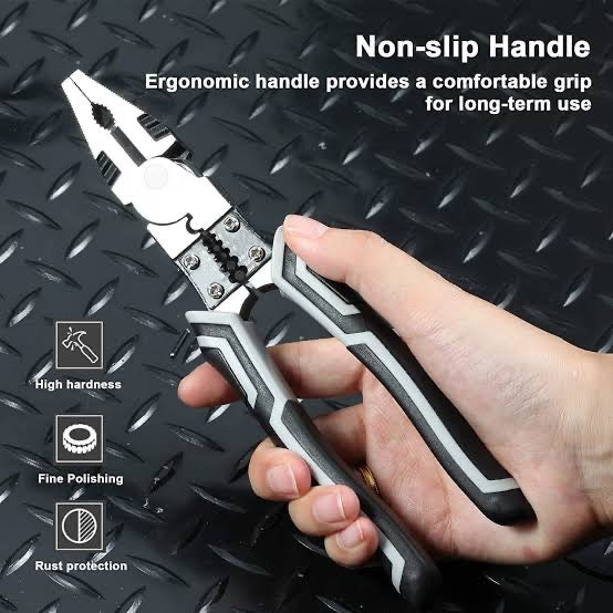 7 In 1 Multipurpose Lineman Plier With Gripping, Wrench, Cutter, Crimping & Wire Stripper Fuction