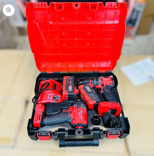 Milwaukee M128 2-in-1 Combo Kit Professional Drill & Impact Set – Long Backup, High Torque