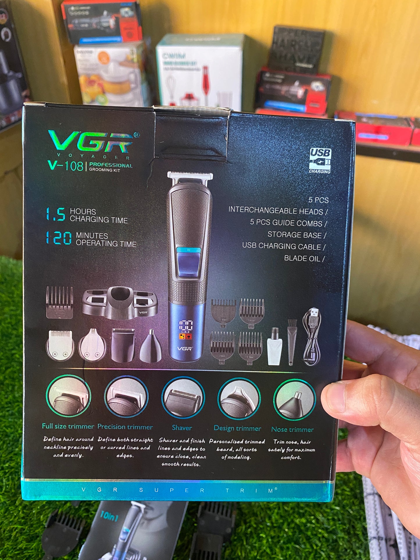 VGR V-108 Professional 10 in 1 Grooming Kit