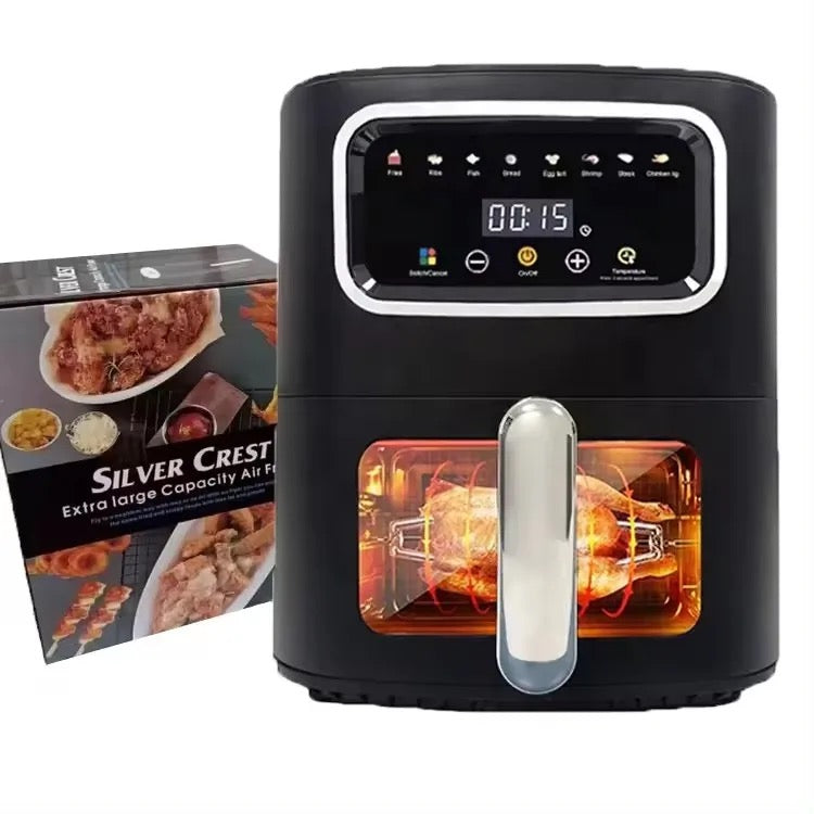 Air Fryer, Silver Crest German Technology, Large capacity 10 L, Color Touch Display