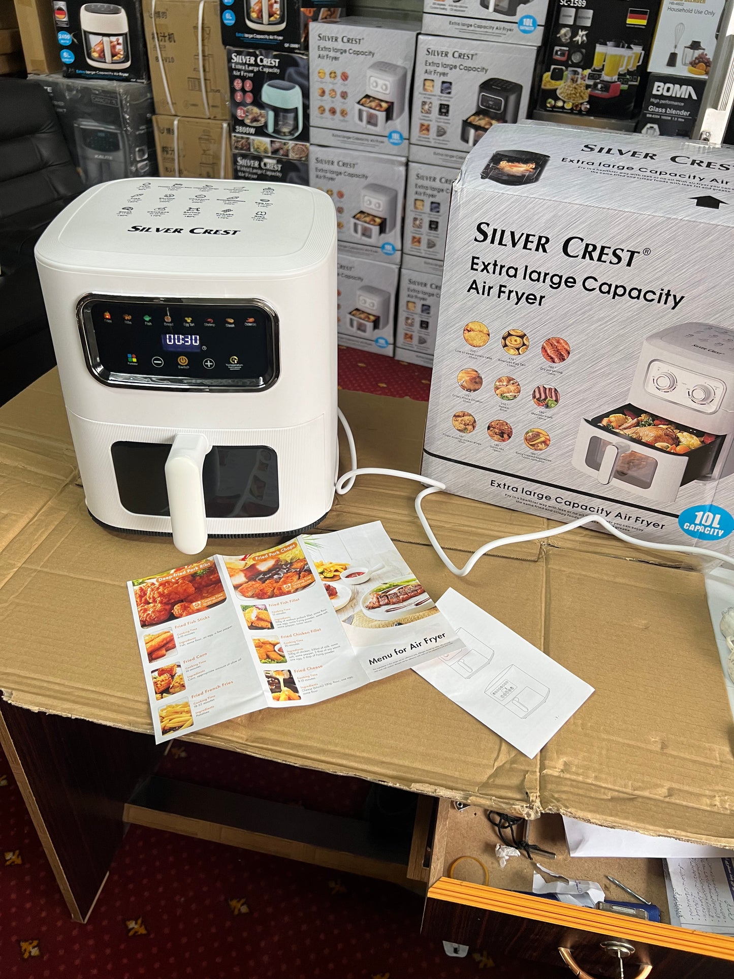 Air Fryer, Silver Crest German Technology, Large capacity 10 L, Color Touch Display